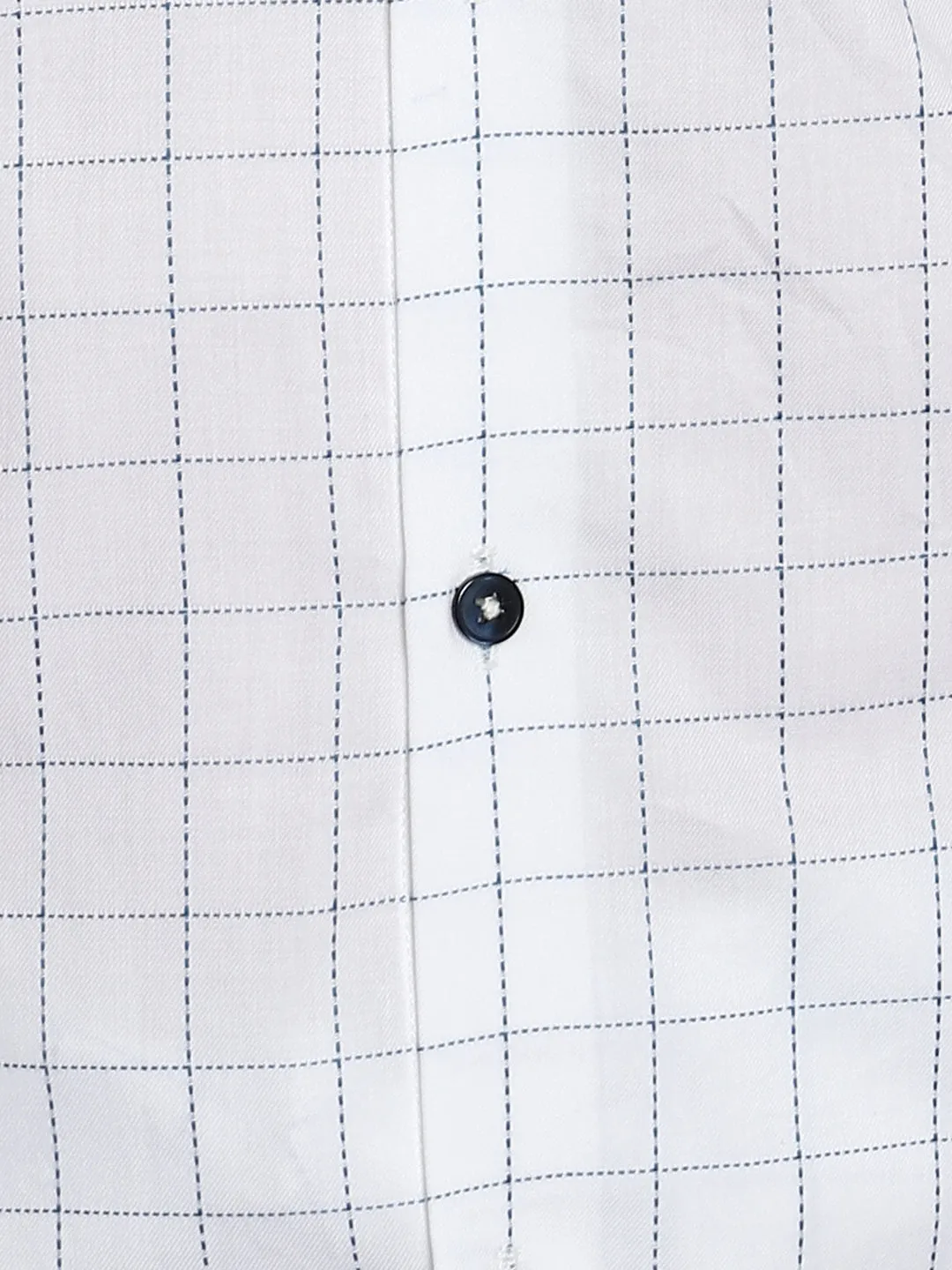100% Cotton White Checkered Slim Fit Full Sleeve Formal Shirt