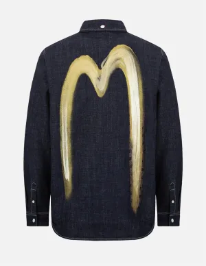2-Layer Hand-brush Daicock Denim Shirt