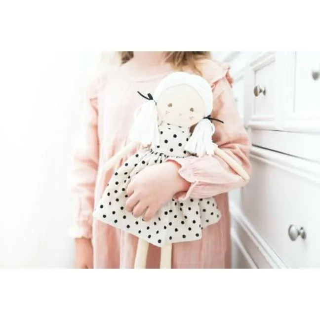Alimrose Frankie Doll- Black Linen Spot