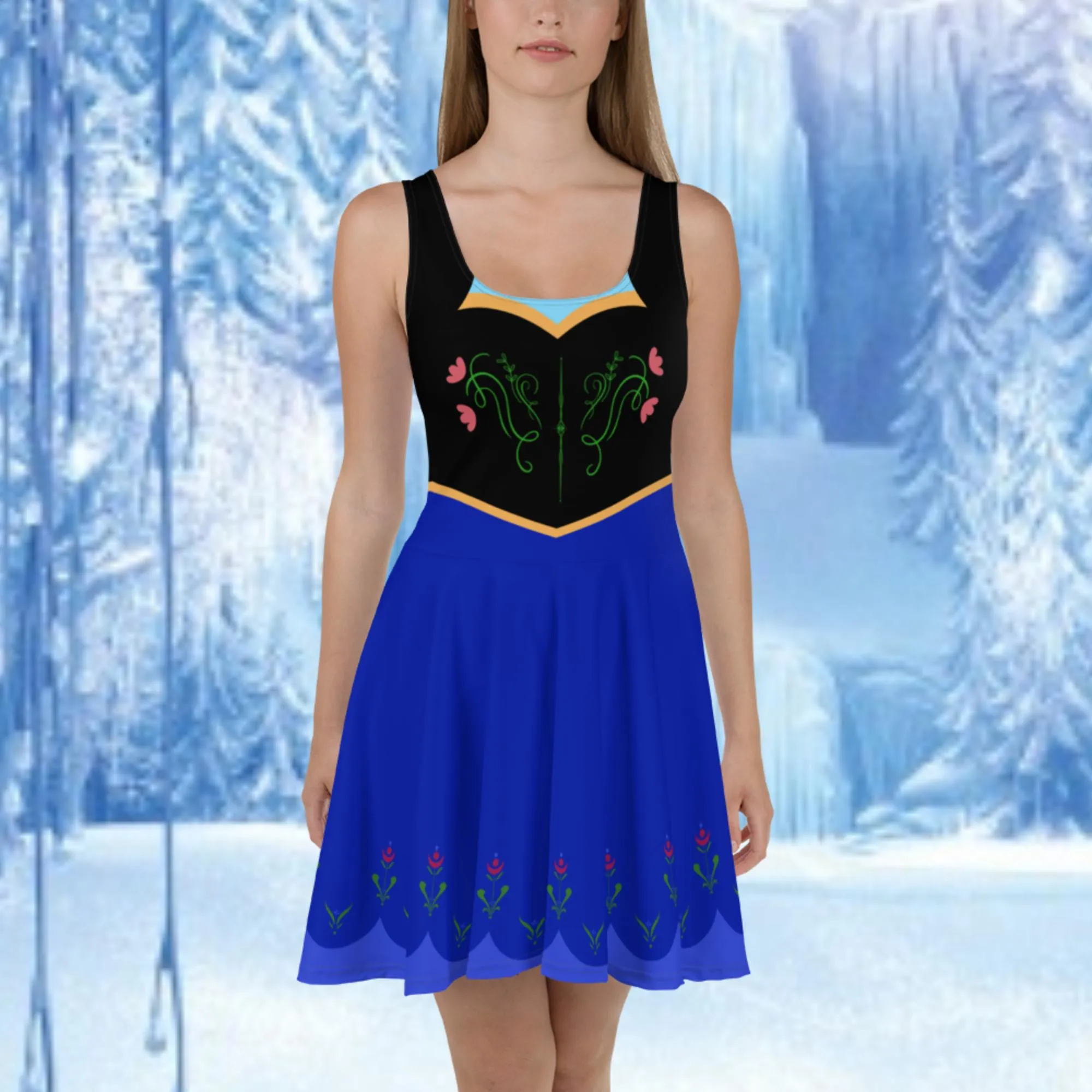 Anna Skater Dress, Princess dress for trips, cosplay