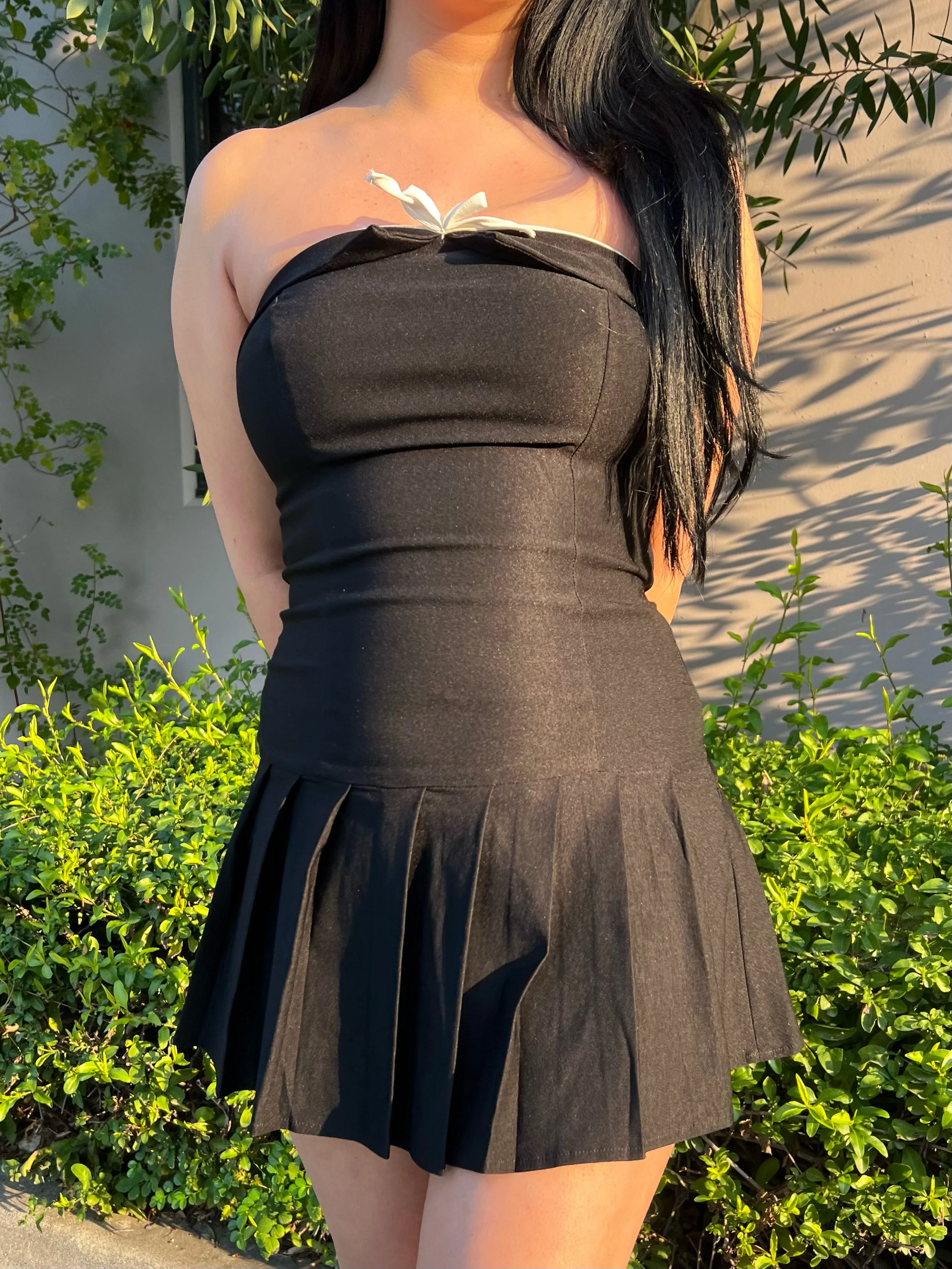 Anna Strapless Mini Dress (Black)