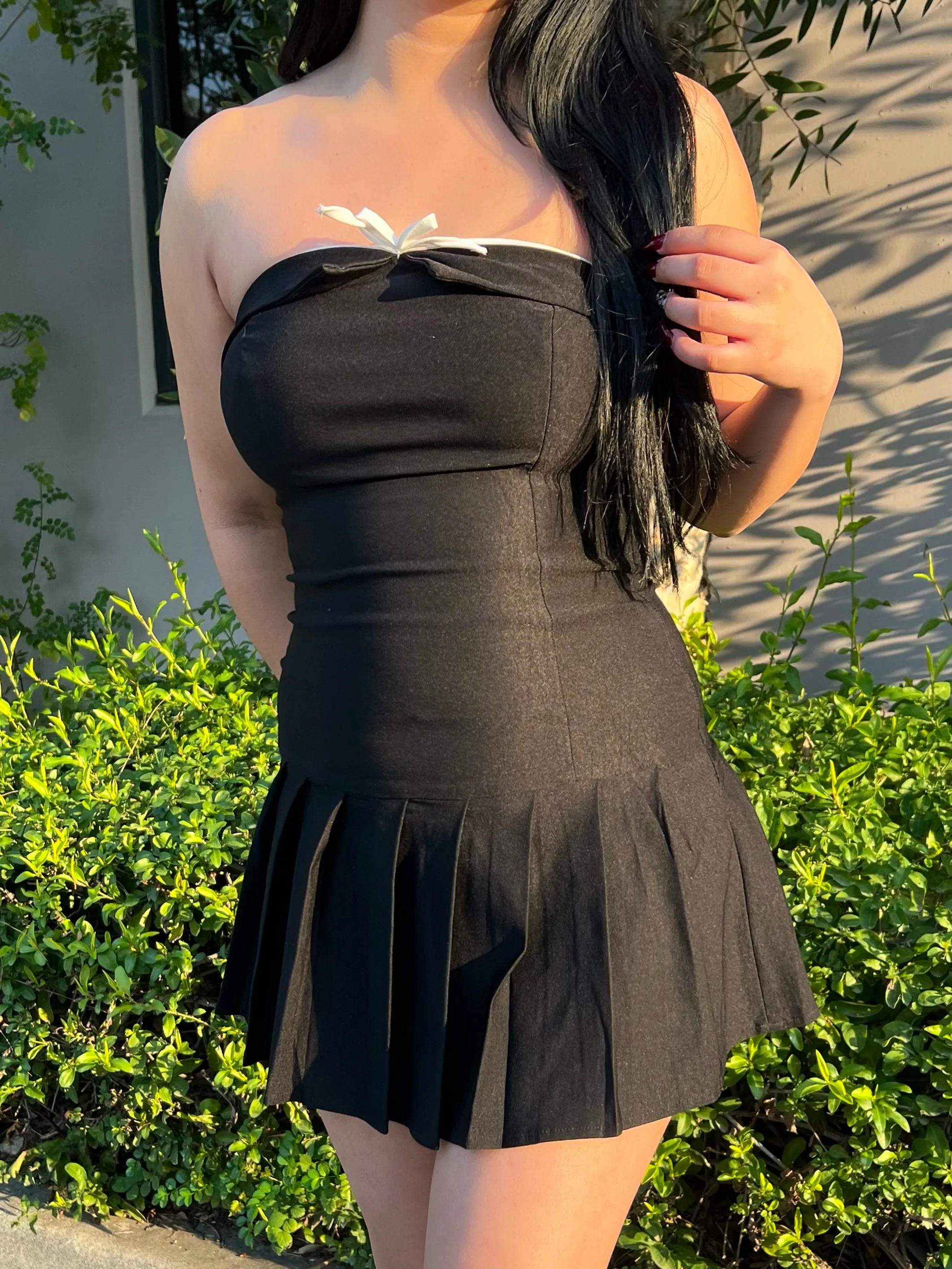 Anna Strapless Mini Dress (Black)