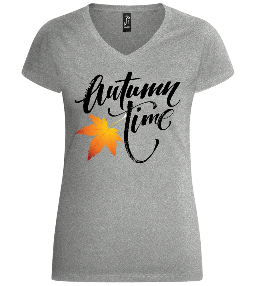 Autumn Time Leaf Design - Basic women's v-neck t-shirt