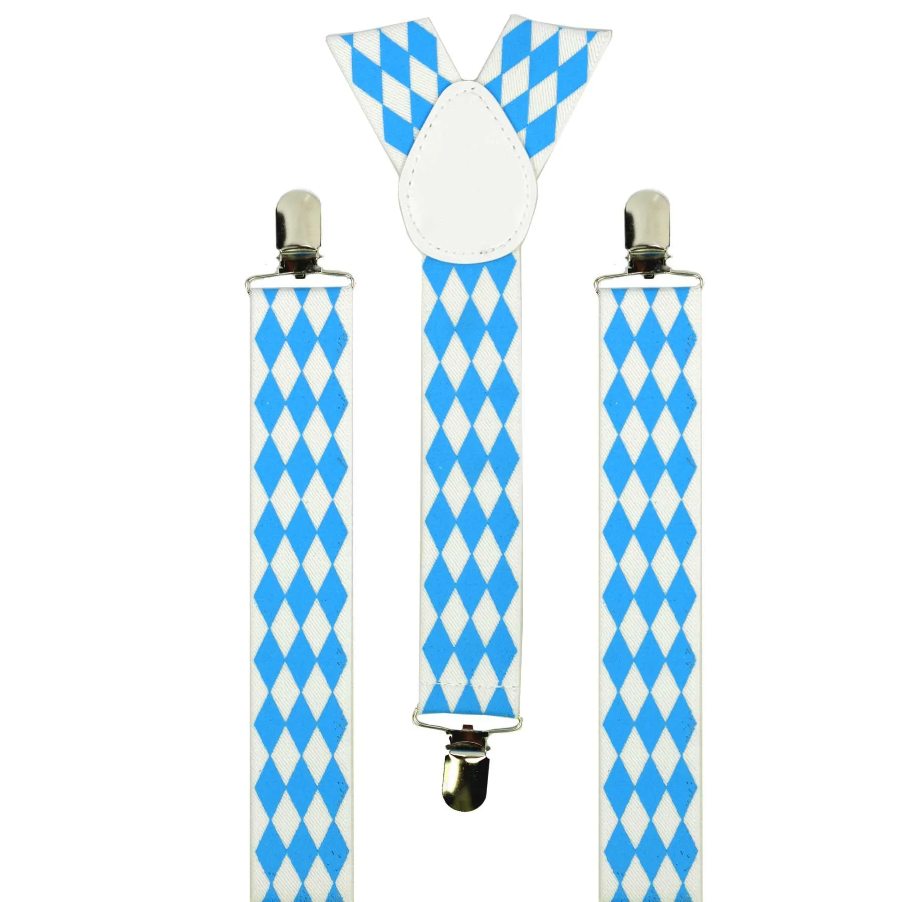 Bavarian Themed Blue Check German Suspenders