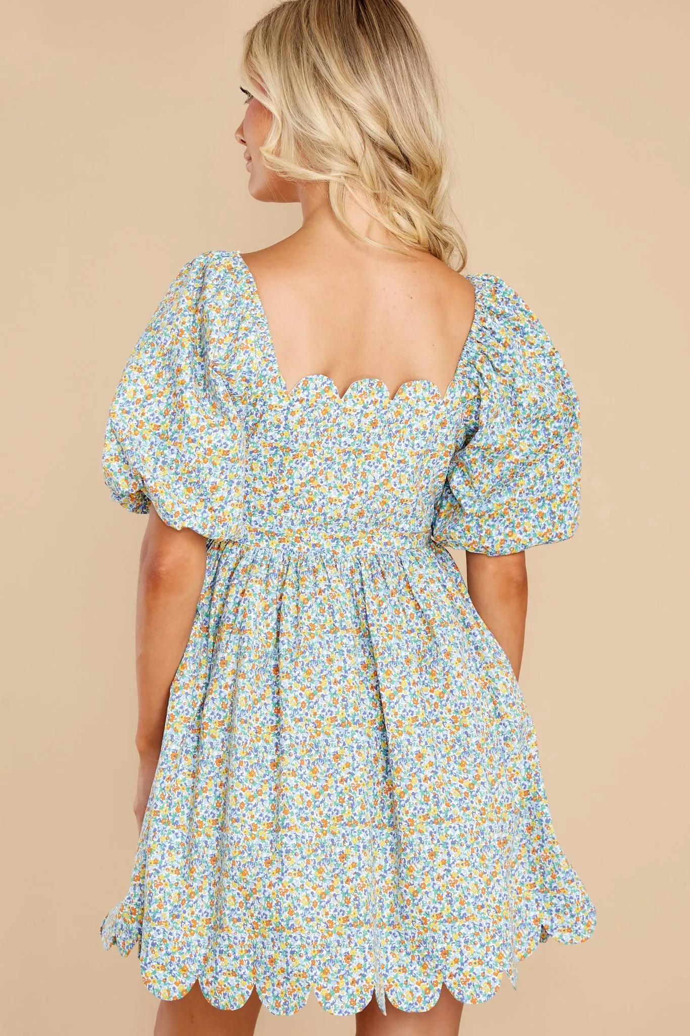 Be An Angel Blue Multi Floral Print Dress