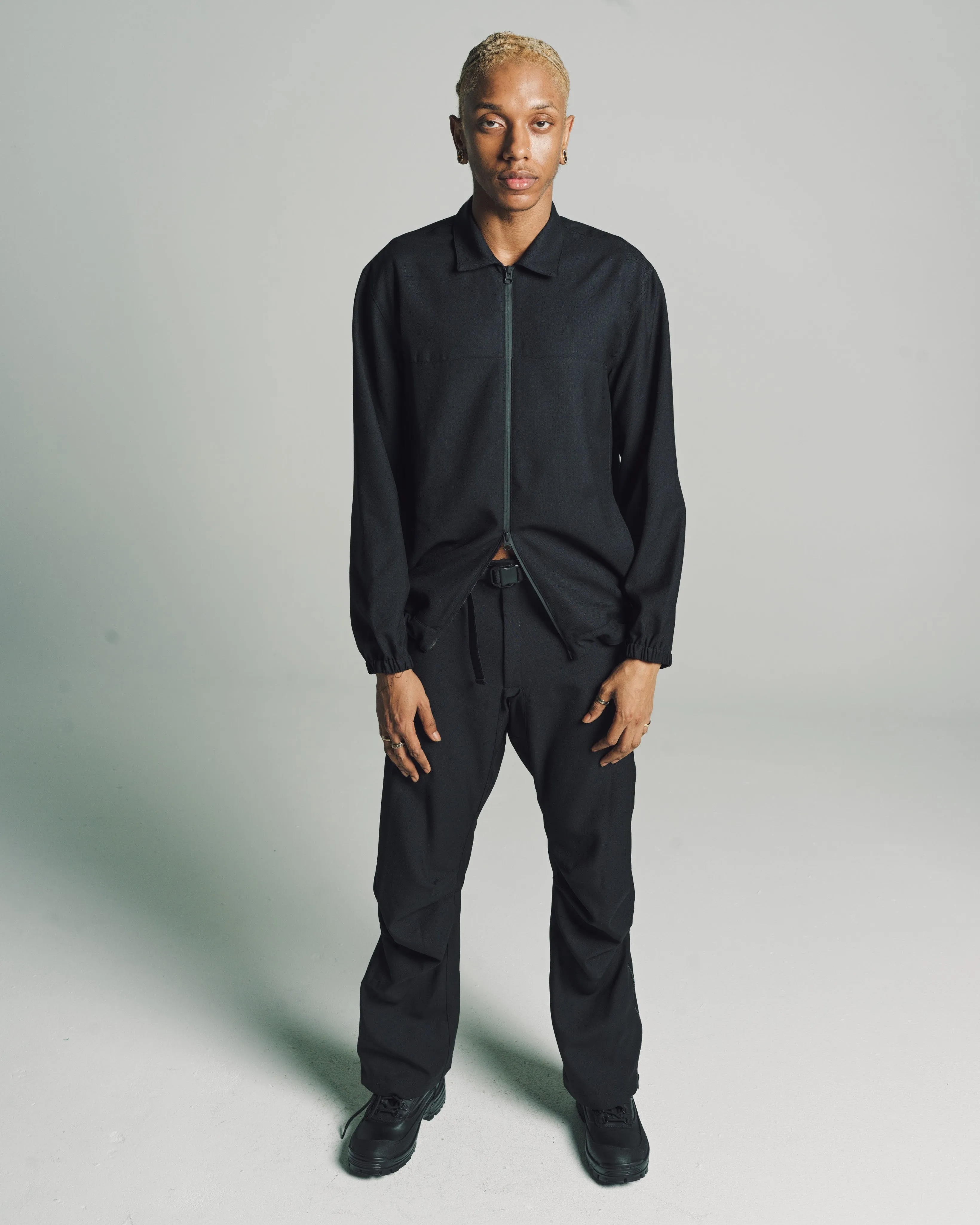 Black Wool Titanus™ Twill Hard Paneled Jacket