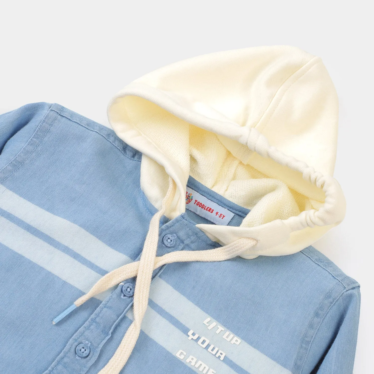 Boys Hooded Shirt Lit Up - LIGHT BLUE