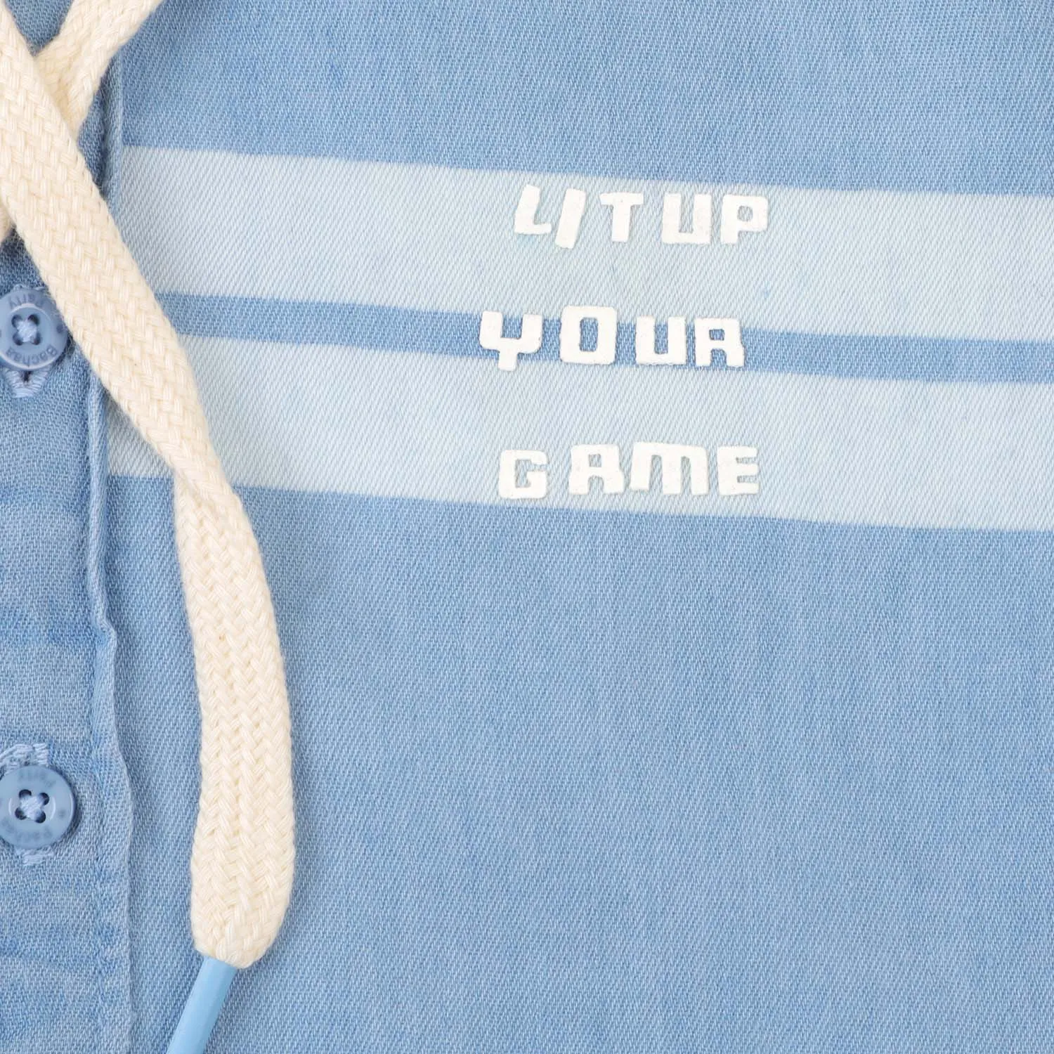 Boys Hooded Shirt Lit Up - LIGHT BLUE
