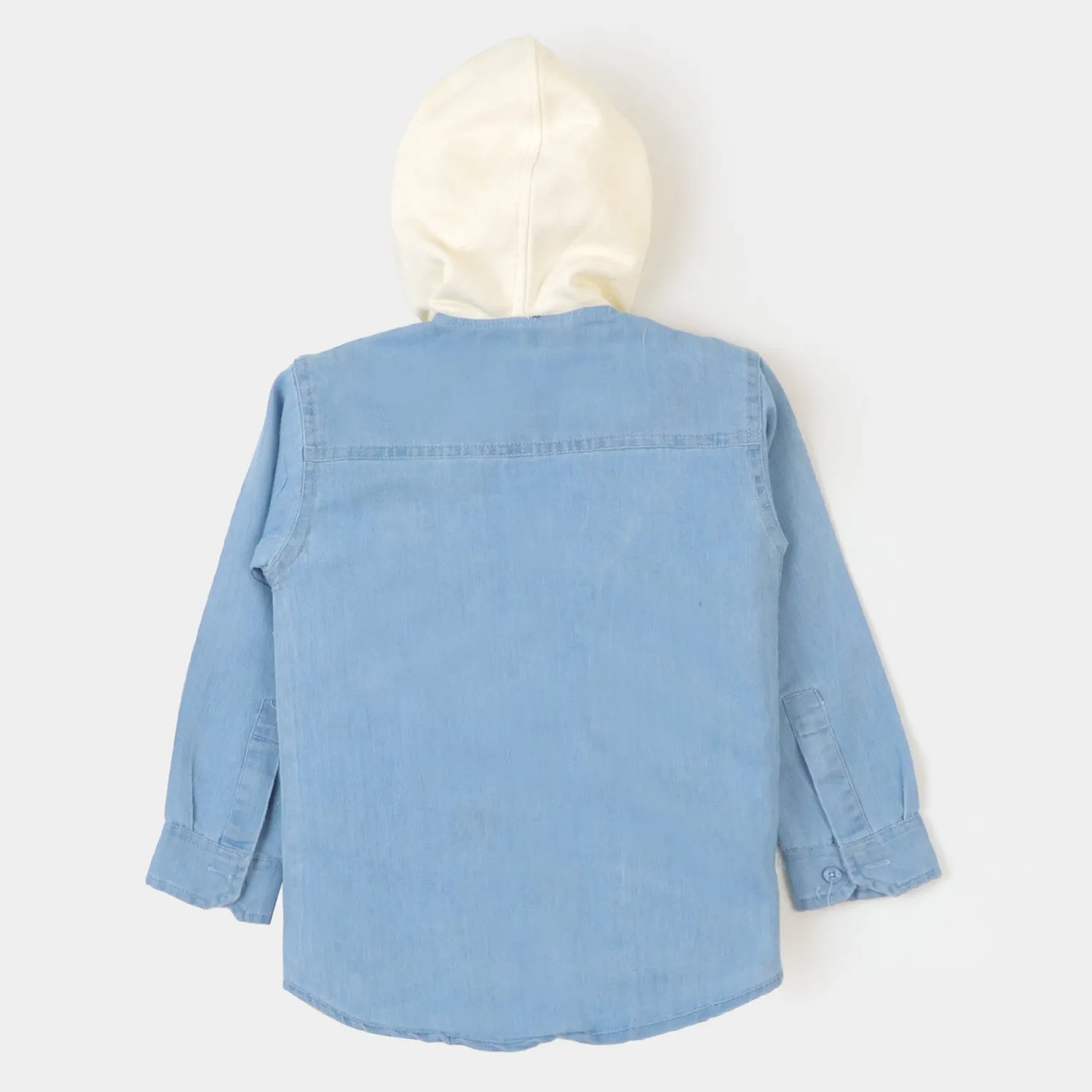 Boys Hooded Shirt Lit Up - LIGHT BLUE