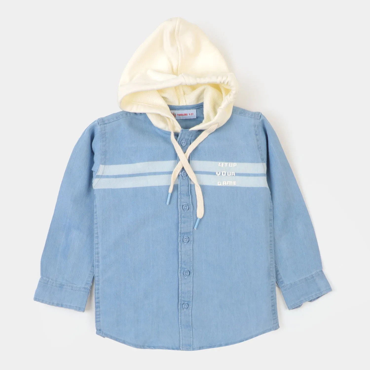 Boys Hooded Shirt Lit Up - LIGHT BLUE