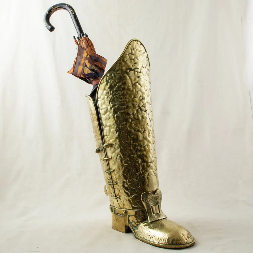 Brass Boot Umbrella Stand