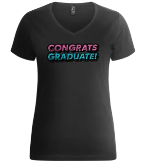 Congrats Graduate Text Design - Premium women's v-neck t-shirt