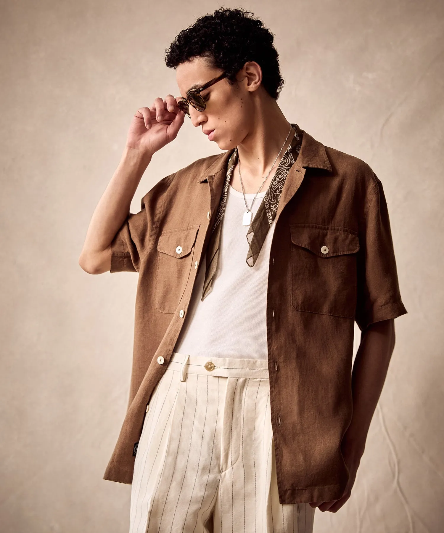 Cotton Bandana Neckerchief in Burnt Caramel