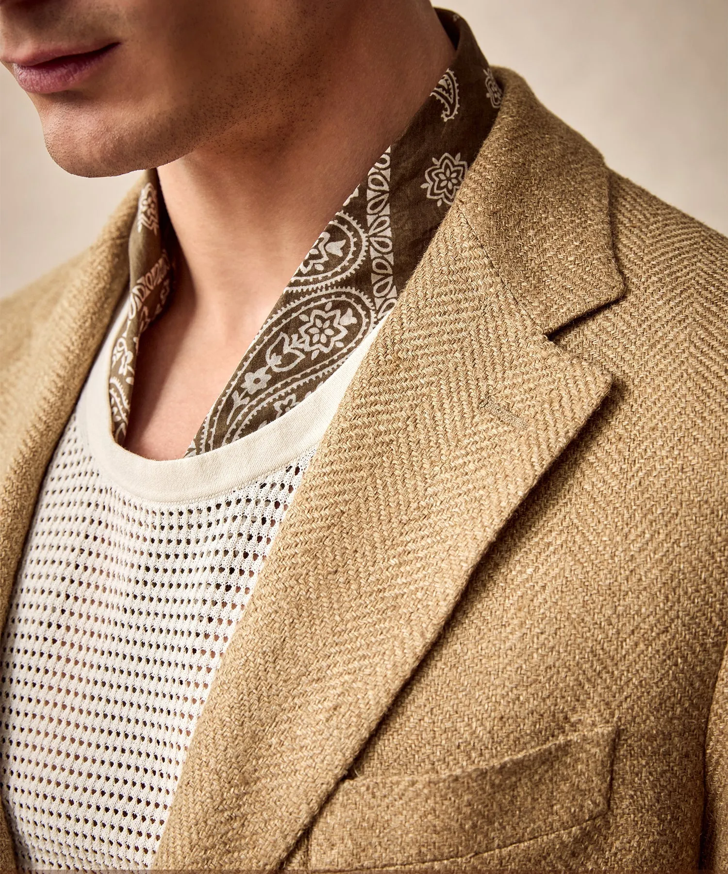 Cotton Bandana Neckerchief in Burnt Caramel