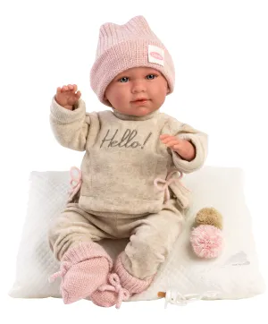Crying Newborn Doll with Cushion | Soft Body 16.5" | Briana