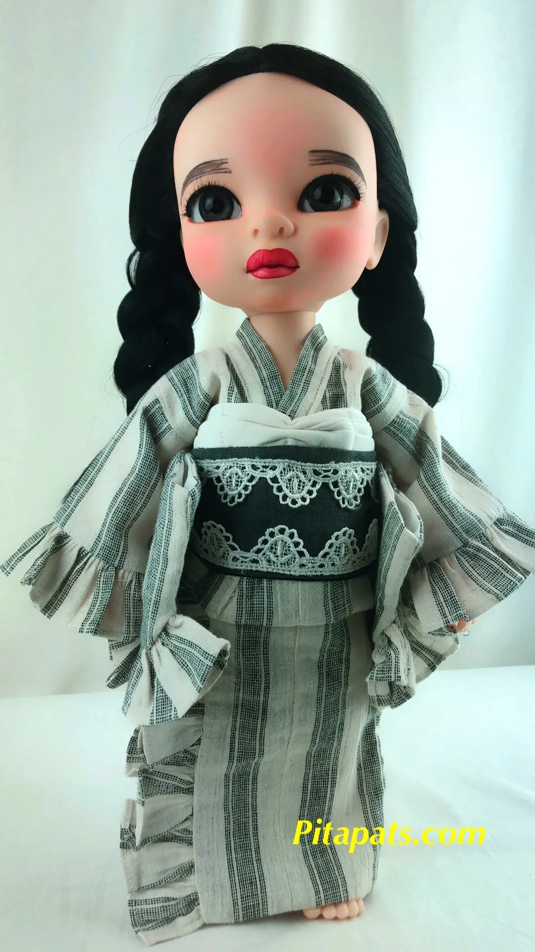 Custom Animator Doll Mulan in Pretty Kimono and Hat