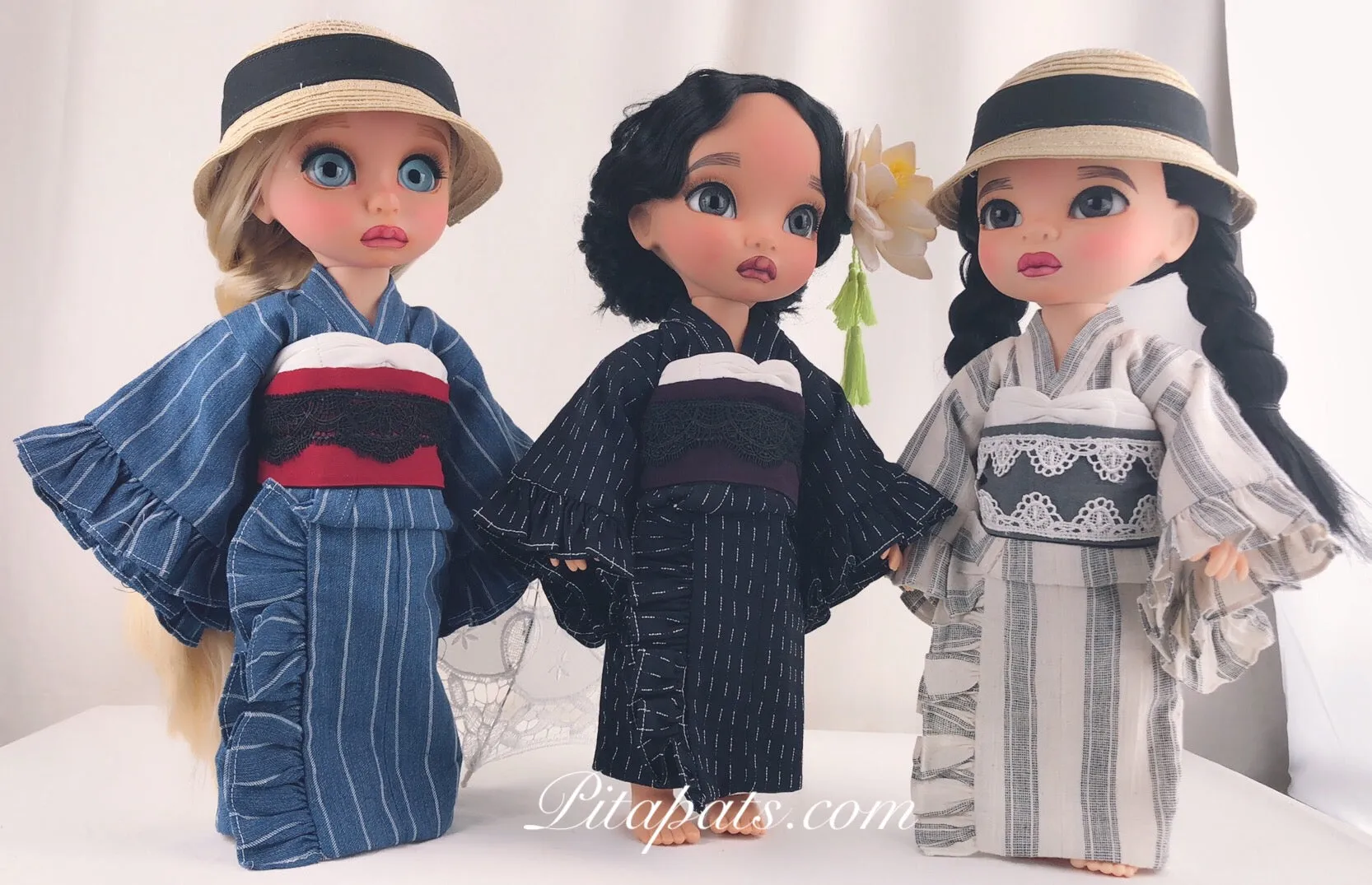 Custom Animator Doll Mulan in Pretty Kimono and Hat