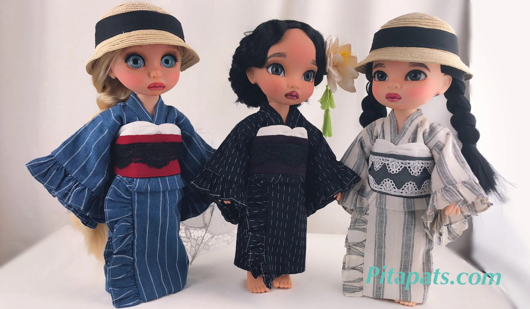 Custom Animator Doll Mulan in Pretty Kimono and Hat