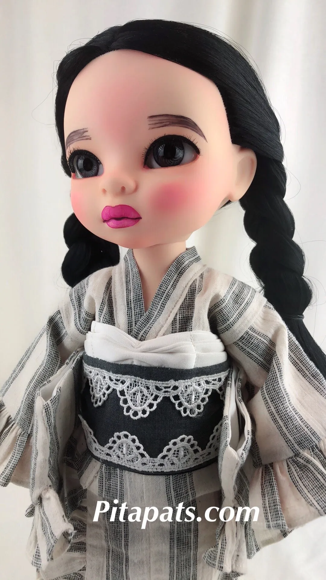Custom Animator Doll Mulan in Pretty Kimono and Hat