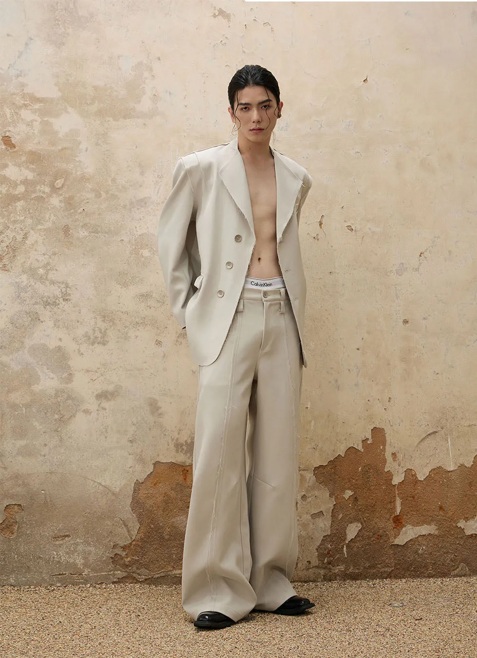 Cut Structure Loose Silhouette Suit Jacket