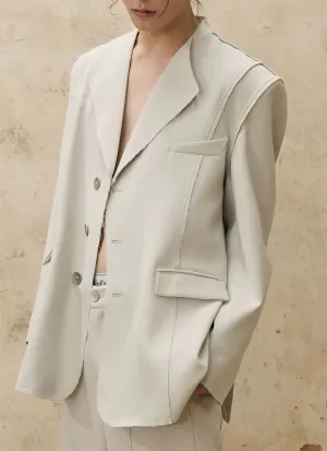 Cut Structure Loose Silhouette Suit Jacket