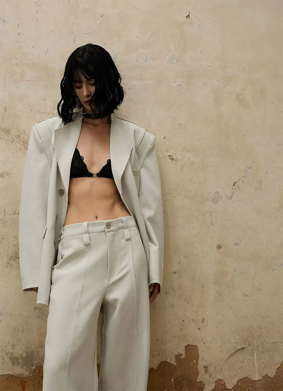 Cut Structure Loose Silhouette Suit Jacket