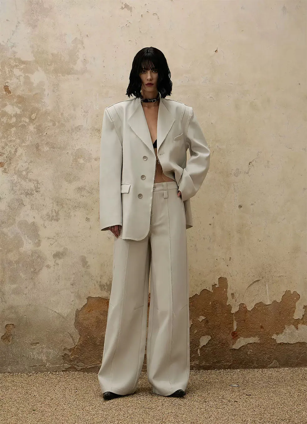 Cut Structure Loose Silhouette Suit Jacket