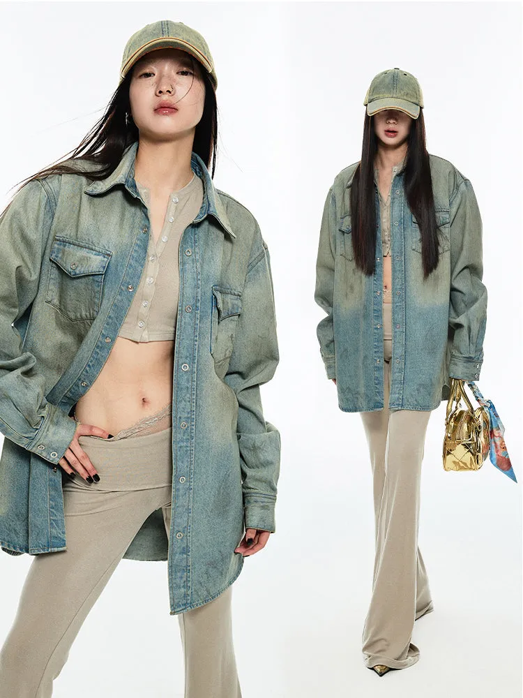 Damage denim shirt【s0000007022】