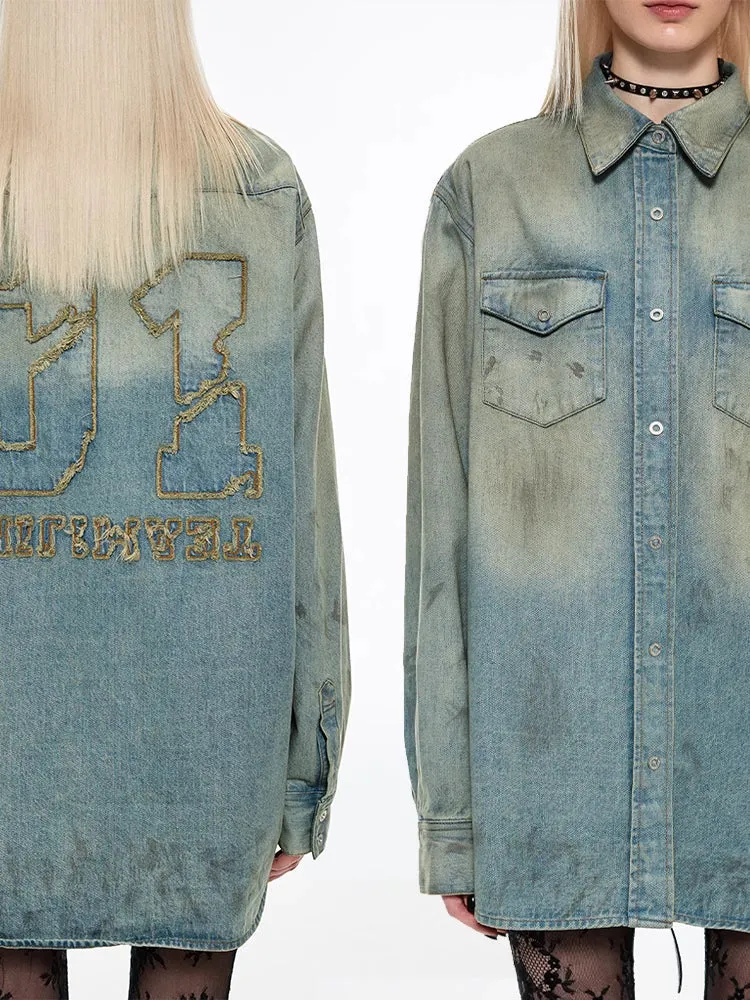 Damage denim shirt【s0000007022】