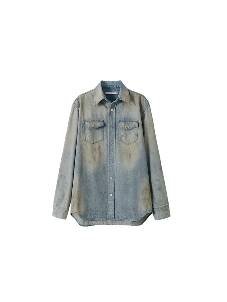 Damage denim shirt【s0000007022】