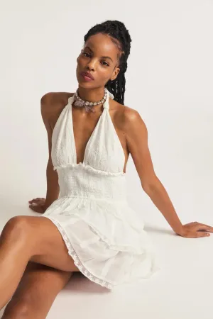 Deanna Halter Dress ~ True White
