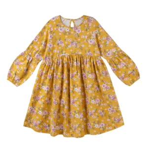 Designer Kidz Floral L/S Poodle Sleeve Dress