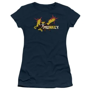 Dexter's Laboratory Monkey Navy Juniors T-Shirt