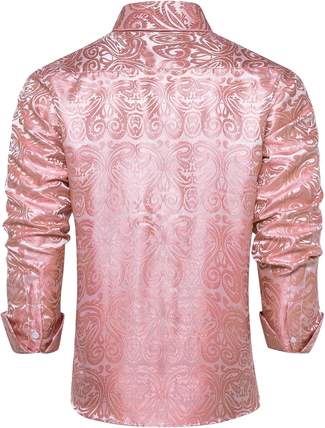 DiBanGu Mens Shirt, Paisley Floral Dress Shirt Long Sleeve with Collar Pin Brooch