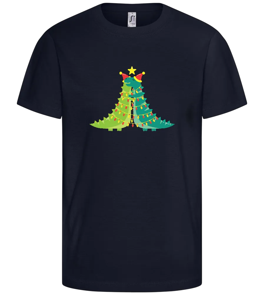 Dinosaur Christmas Tree Design - Comfort kids fitted t-shirt