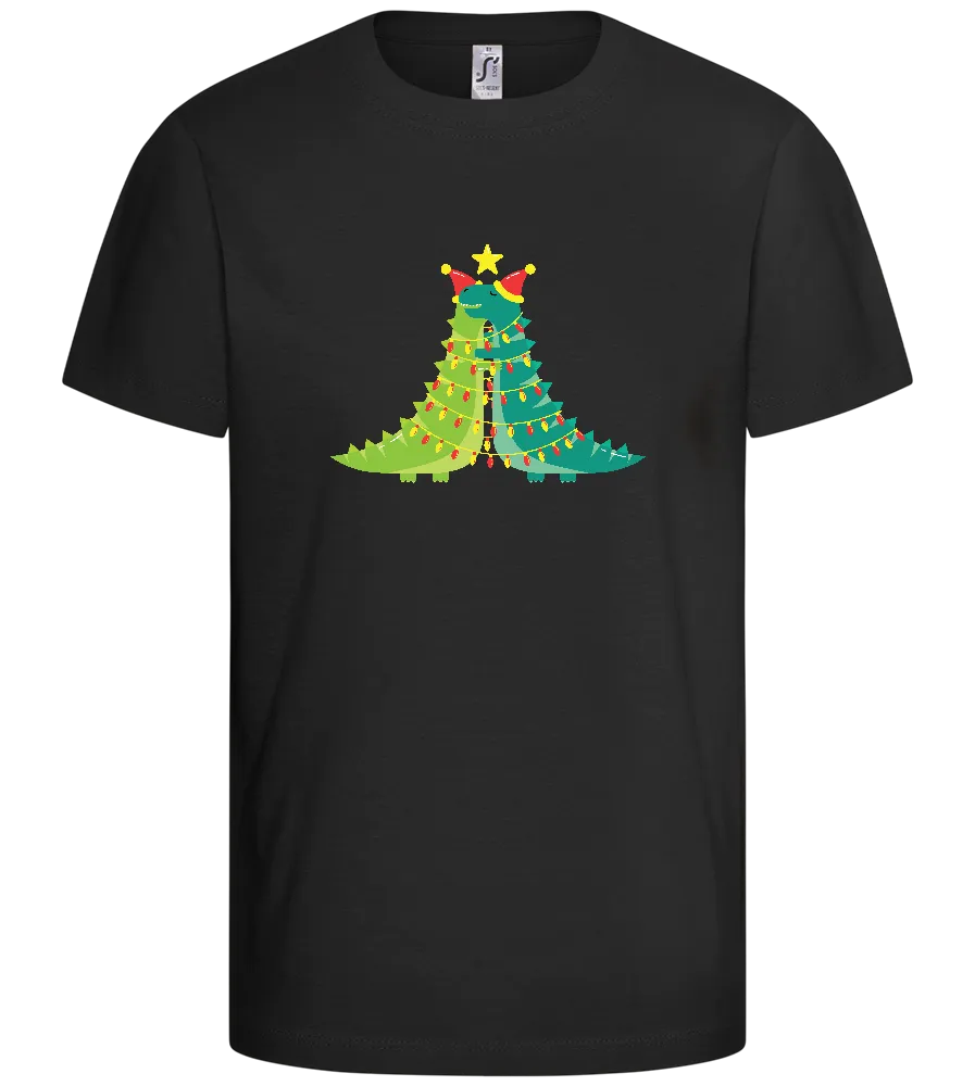 Dinosaur Christmas Tree Design - Comfort kids fitted t-shirt