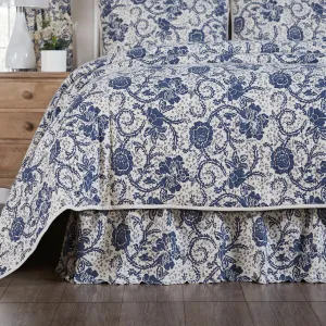 Dorset Navy Floral Bed Skirt
