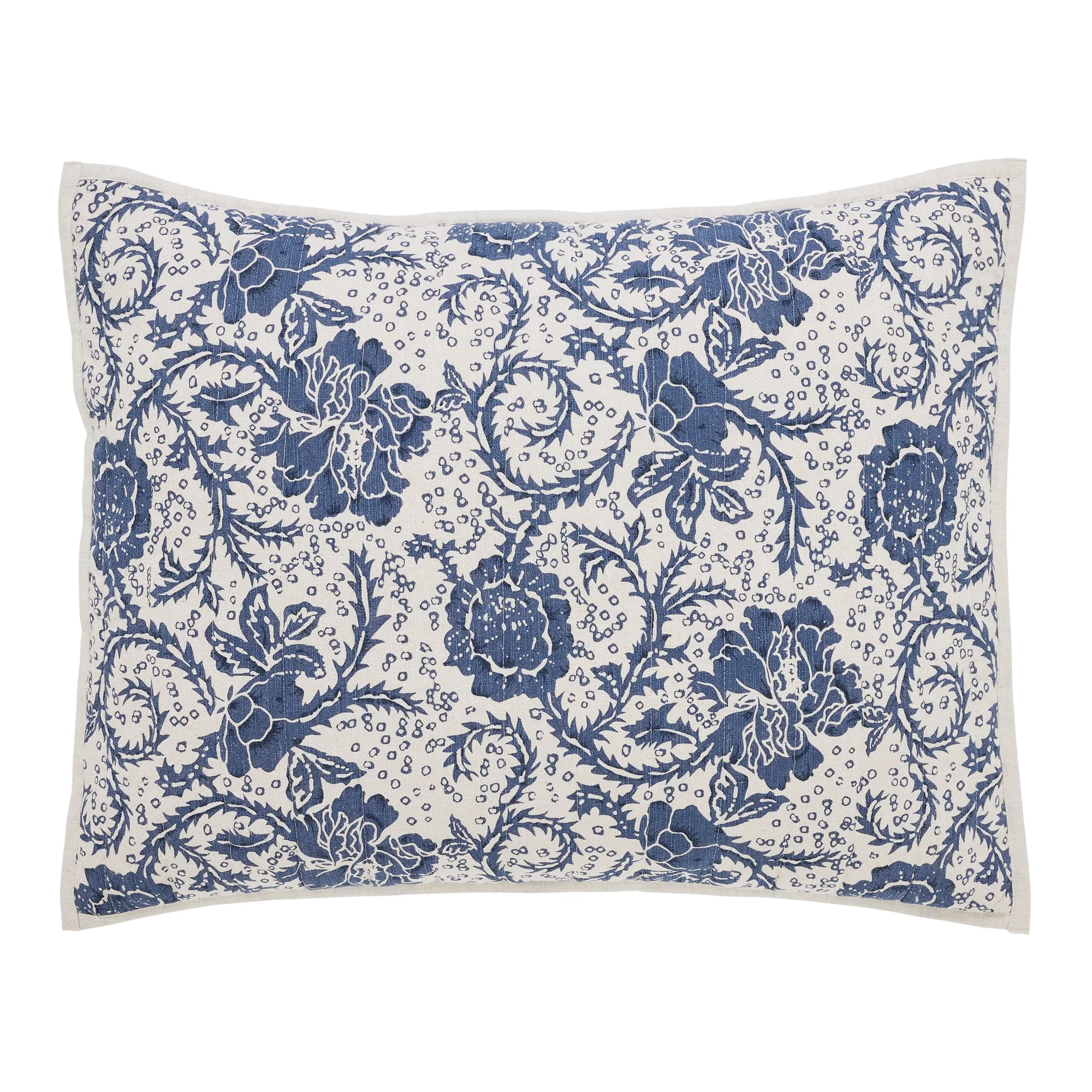 Dorset Navy Floral Quilted Standard Sham 21x27"