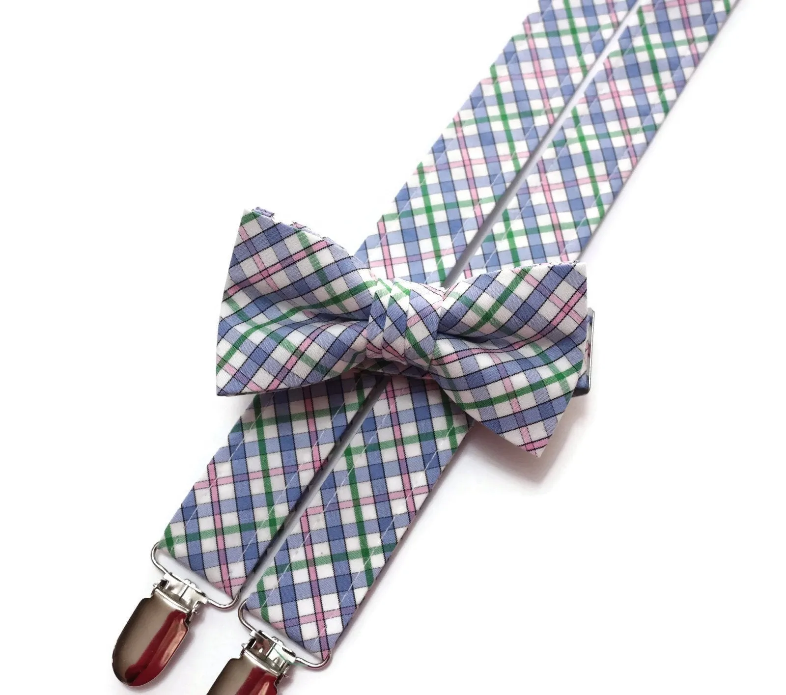 Easter Plaid Suspenders - Boys