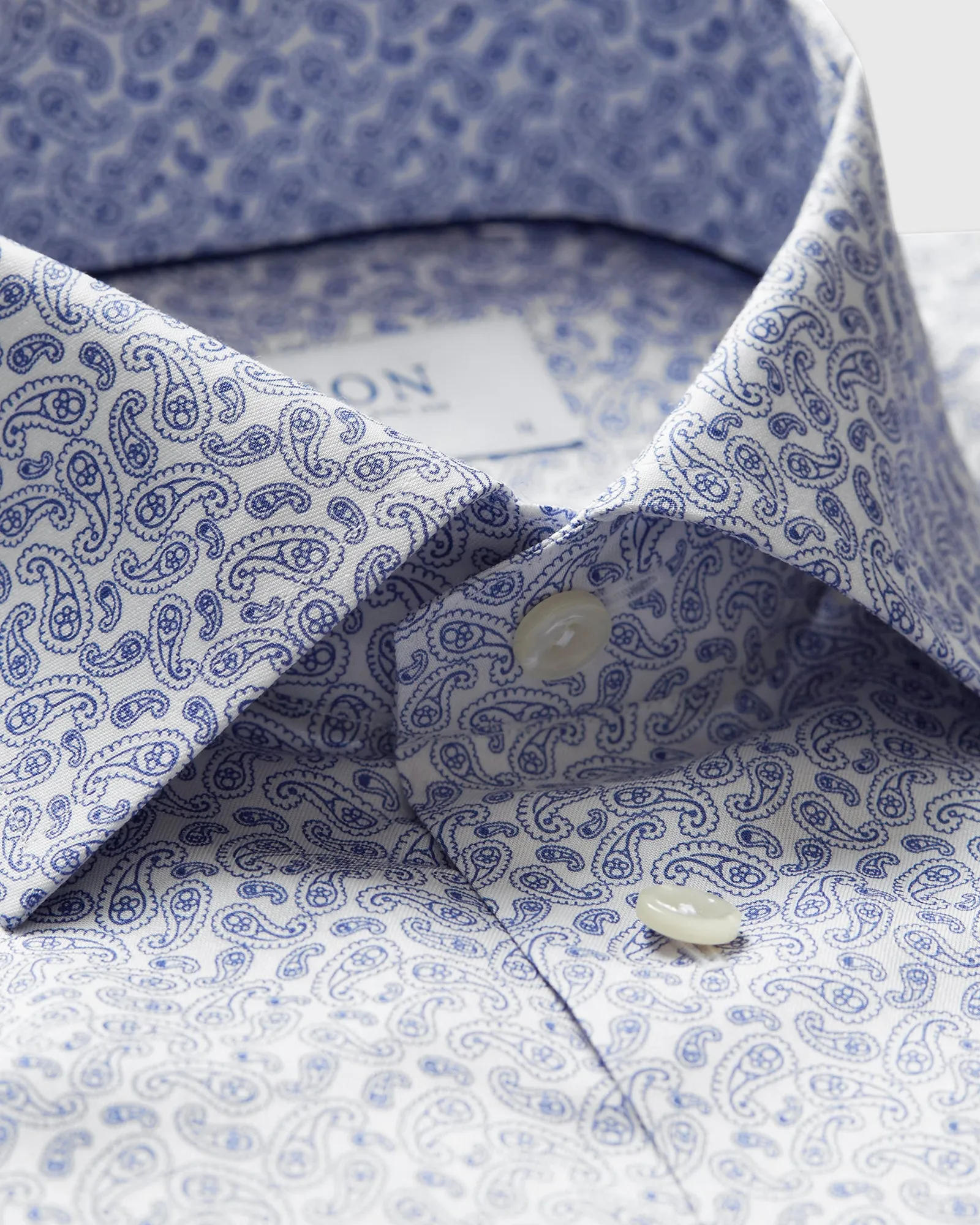 ETON 30137951125 BLUE PAISLEY SLIM SC SHIRT