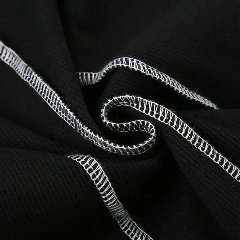 Gothic Dark Strap Halter Backless Dress