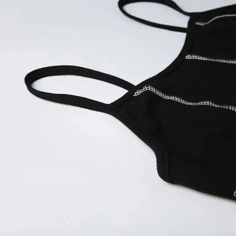 Gothic Dark Strap Halter Backless Dress