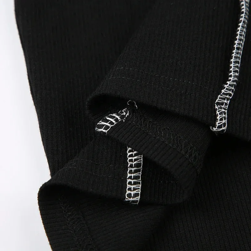 Gothic Dark Strap Halter Backless Dress