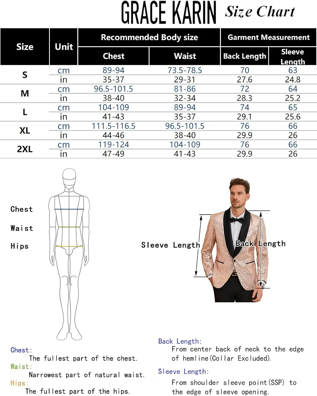 GRACE KARIN Mens Shiny Sequin Blazer One Button Suit Jacket Shawl Lapel Tuxedo Party Dinner Prom