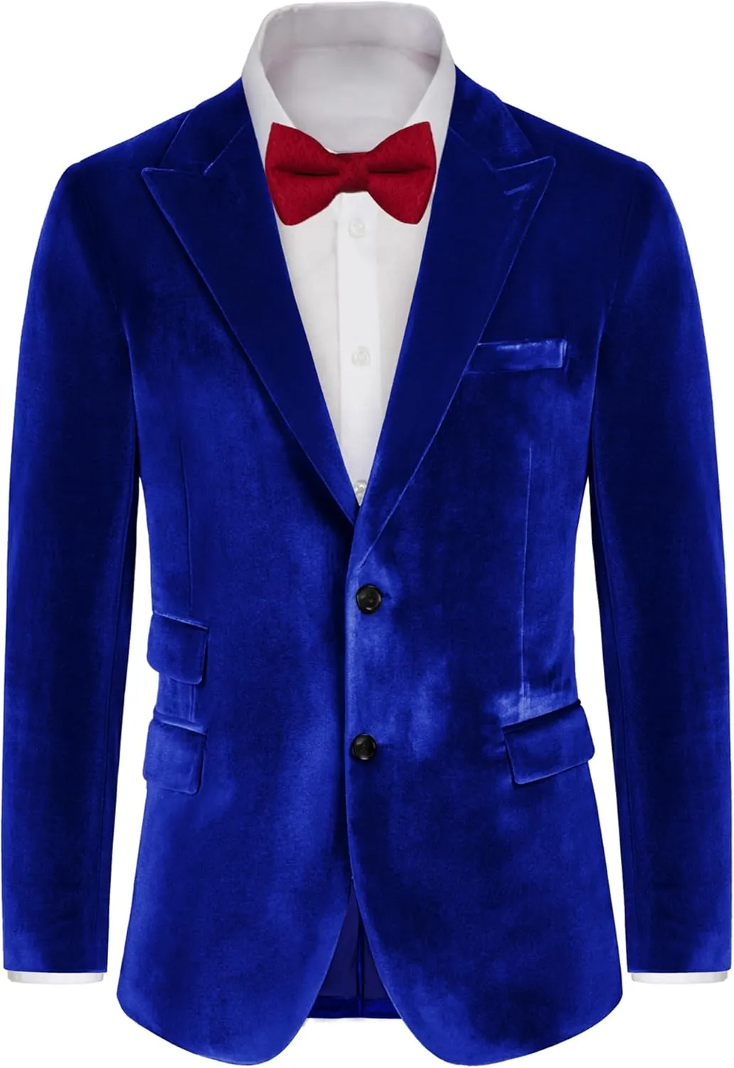 GRACE KARIN Mens Velvet Blazer Two Button Slim Fit Suit Jacket Sports Coats for Men Prom Wedding Dinner Party