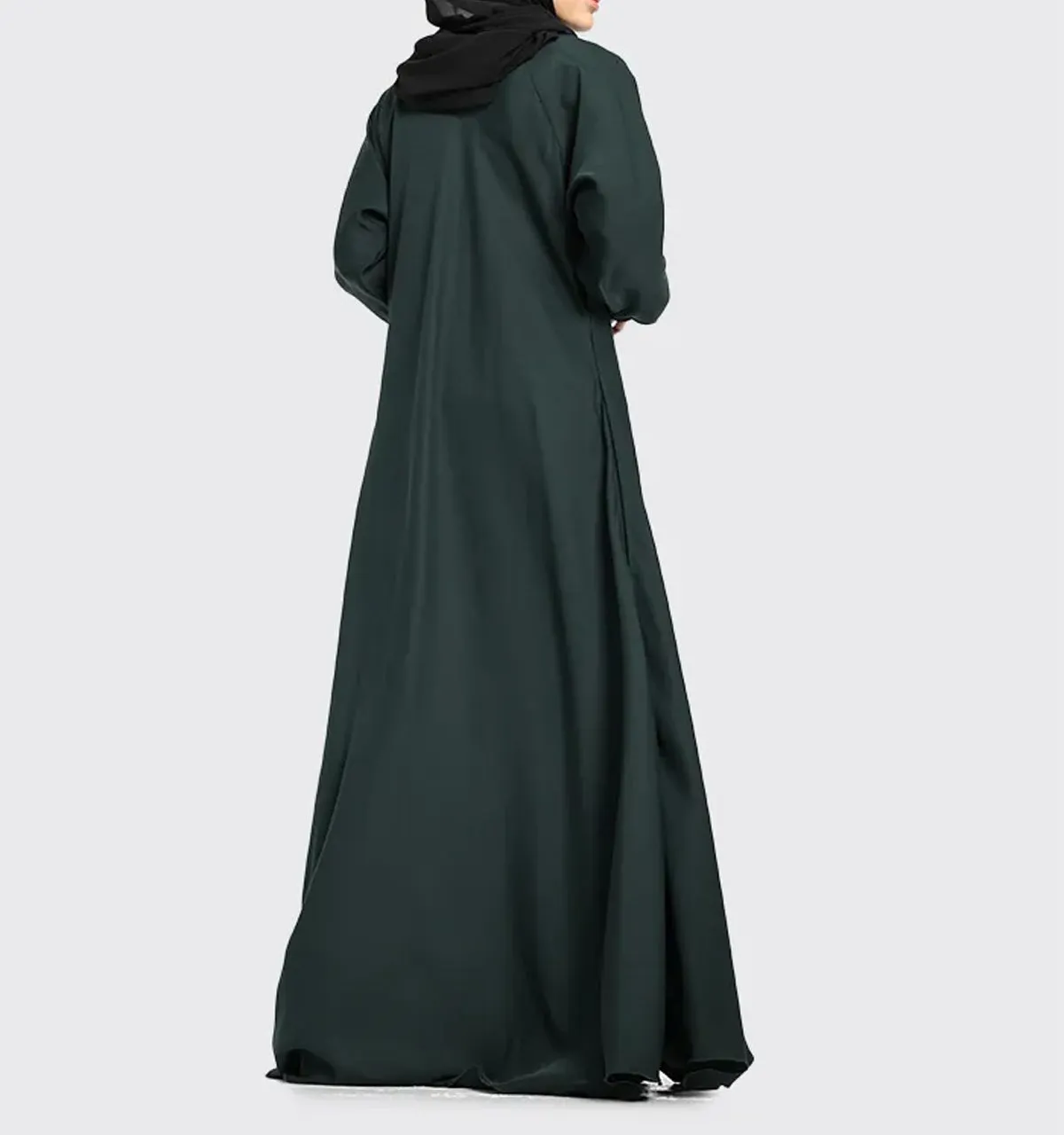 Green Mid Zip Umbrella Abaya