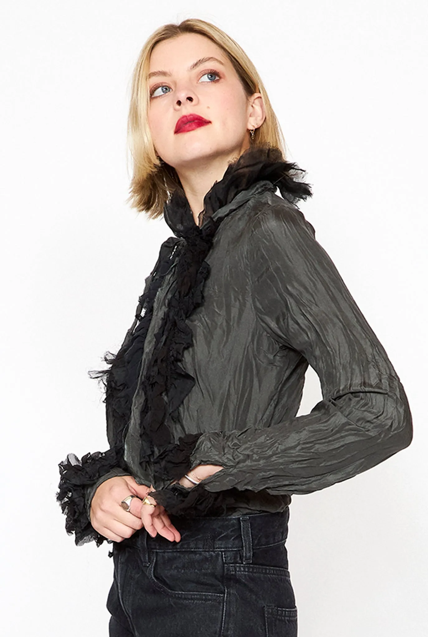 HAZEL BROWN Silk Everything Blouse