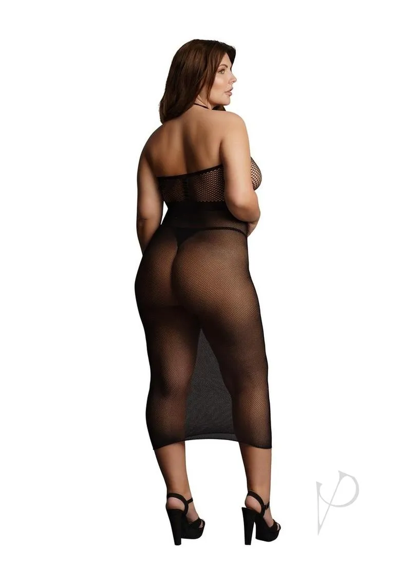 High Neck Dress Qn Blk