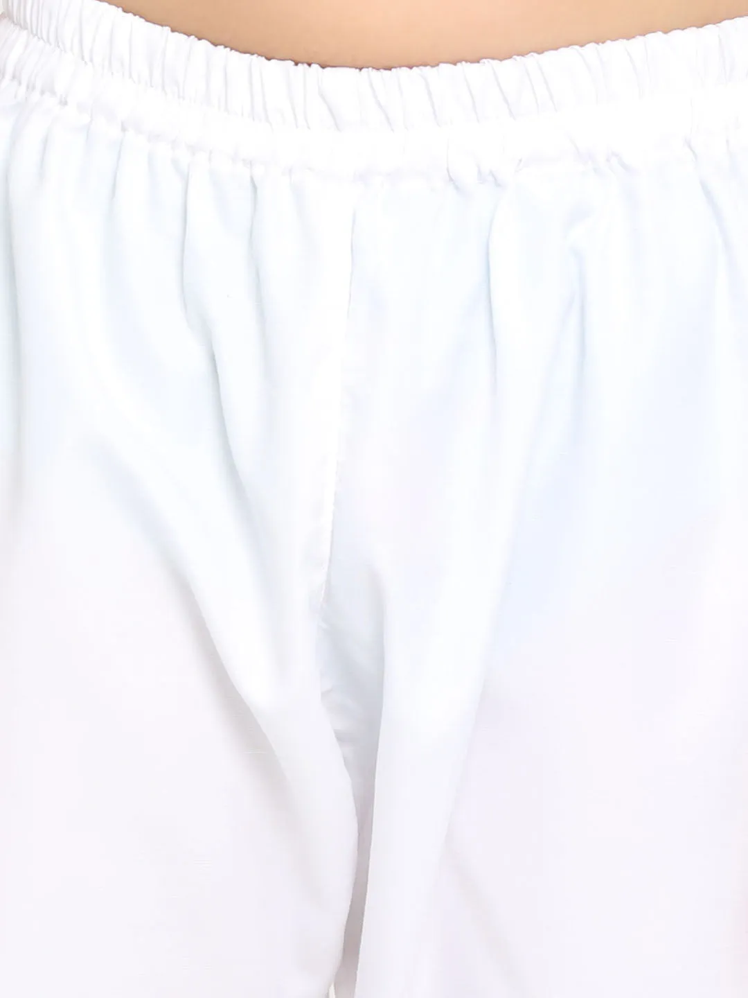 Jashvi Girls' Pink and White Kurta, Sharara and Dupatta Set