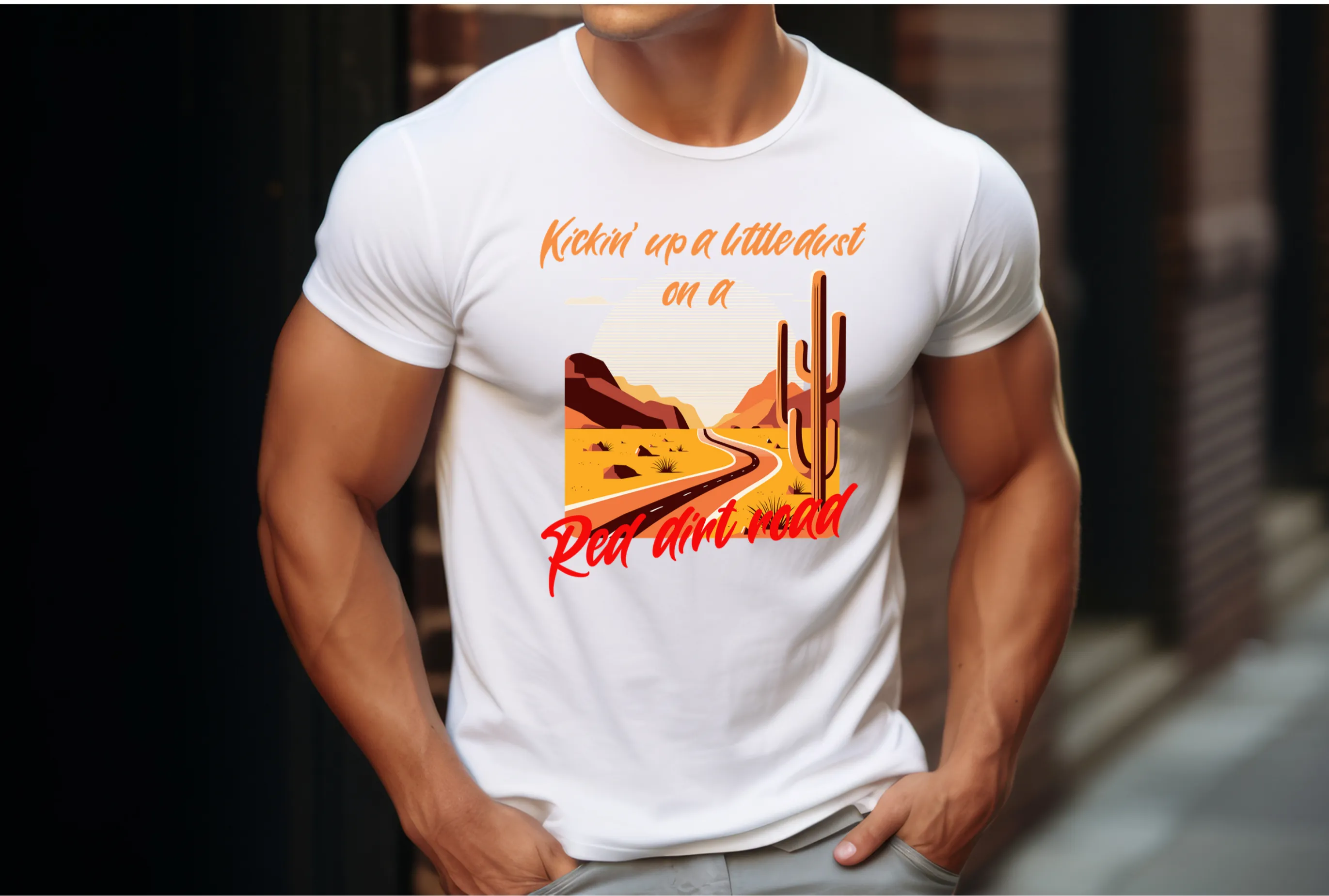 Kickin up a little dust on a Red Dirt Road T-Shirt, Country T-Shirt, Dirt Road T-Shirt, Casual T-Shirt, Kickin up Dust T-Shirt